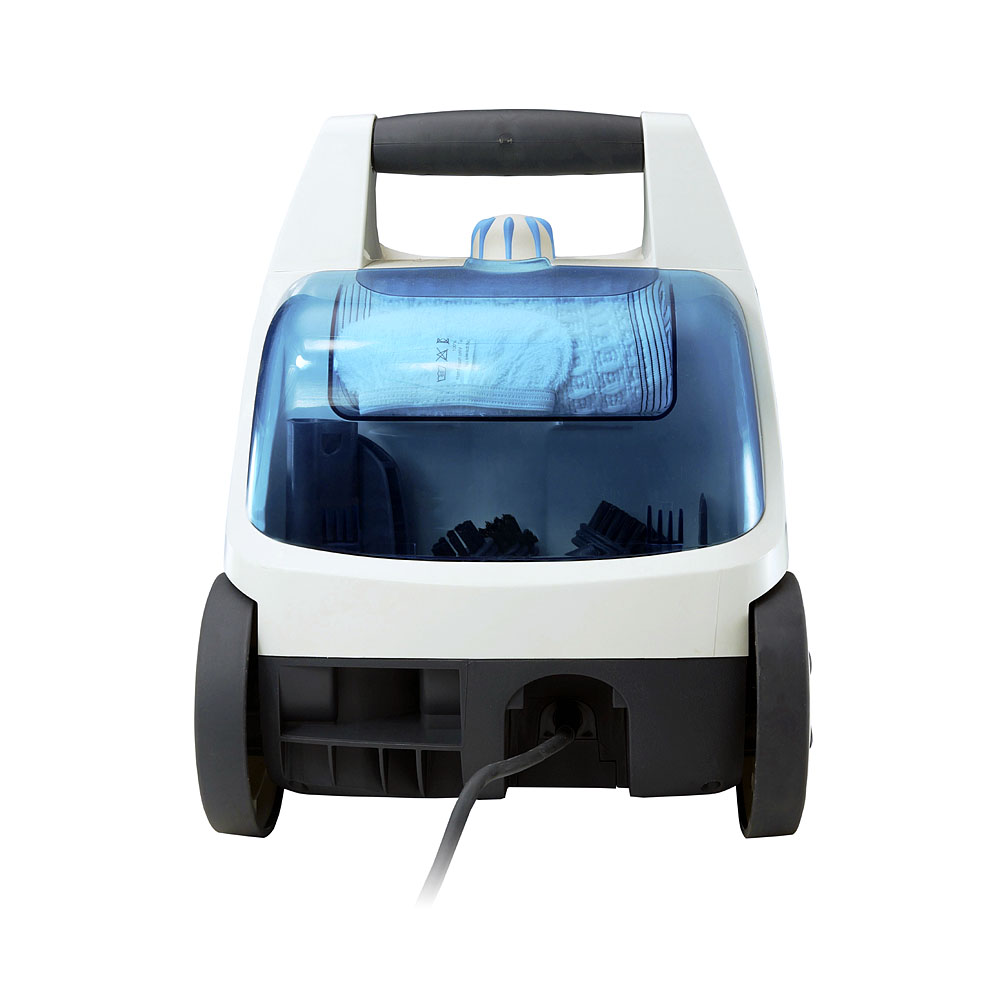 Пароочиститель THOMAS Vaporo Buggy, вид сзади. Аксессуары удобно размещены в корпусе прибора