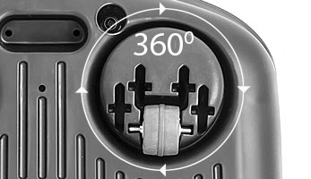 THOMAS DryBOX Amfibia Family, передние ролики, вращающиеся на 360 градусов, помогают пылесосу легко преодолевать препятствия